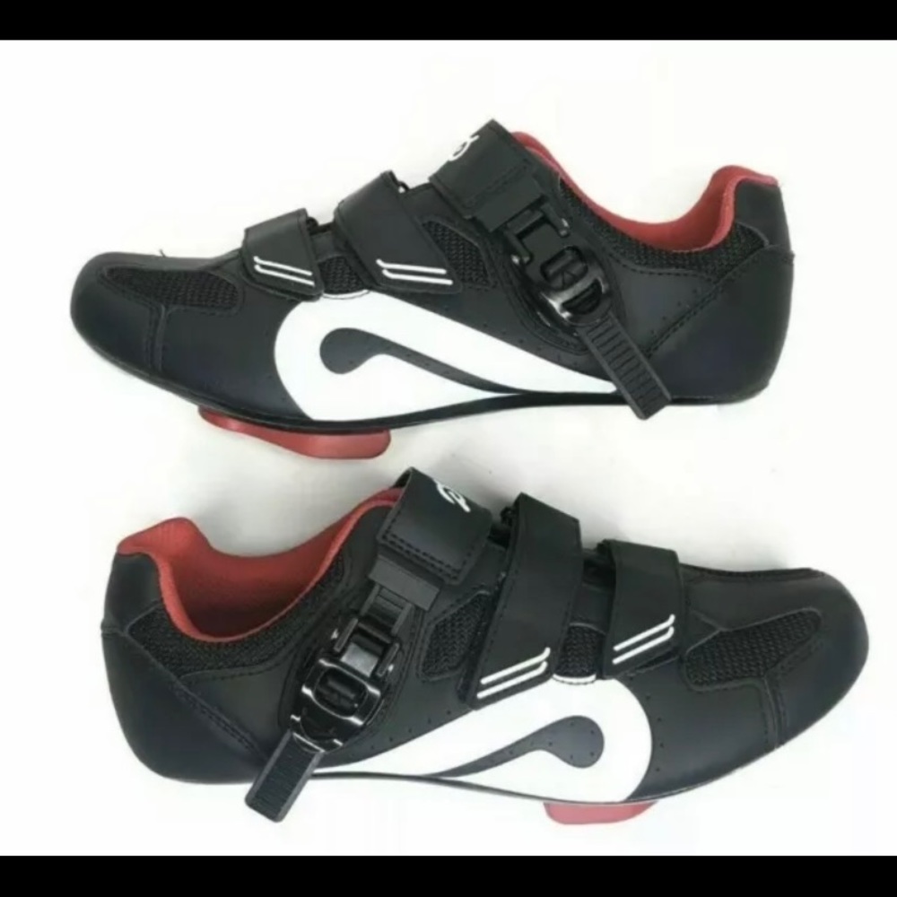 Peloton Black Cycling Shoes with Red Accents